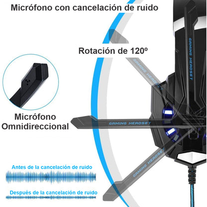 Audífonos Gamer Kotion Each G9000 Micrófono Ps4 + Adaptador