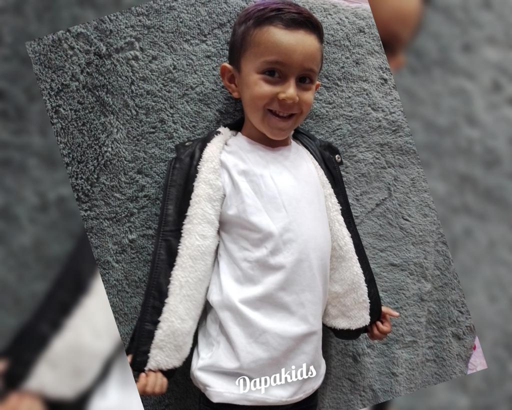 Chaqueta en cuero textil para niño T17B