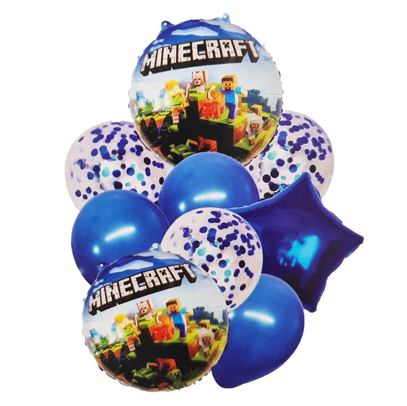 Kit Bouquet Globo Minecraft Feliz Cumpleaños City