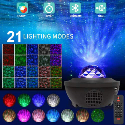 Proyector De Luz LED Galaxia Nebulosa Parlante Bluetooth USB