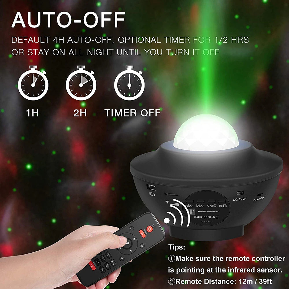 Proyector De Luz LED Galaxia Nebulosa Parlante Bluetooth USB